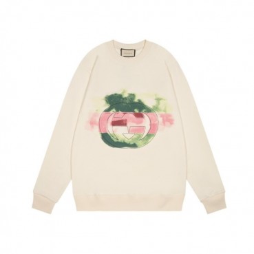 구찌 남/녀 캐쥬얼 아이보리 맨투맨 - Unisex Ivory Tshirts 