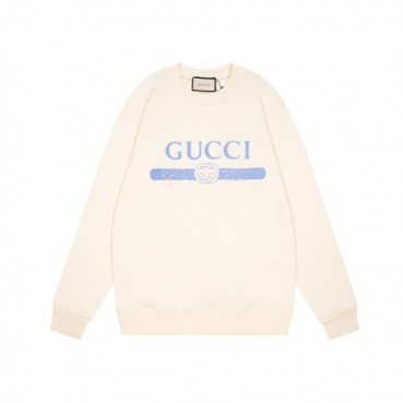 구찌 남/녀 캐쥬얼 아이보리 맨투맨 - Unisex Ivory Tshirts 