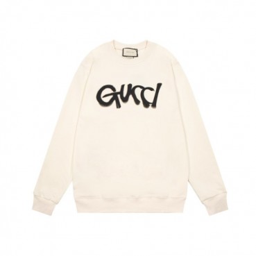 구찌 남/녀 캐쥬얼 아이보리 맨투맨 - Unisex Ivory Tshirts 