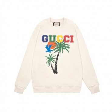 구찌 남/녀 캐쥬얼 아이보리 맨투맨 - Unisex Ivory Tshirts 