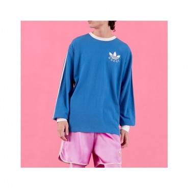 구찌 남/녀 캐쥬얼 블루 맨투맨 - Unisex Blue Tshirts 