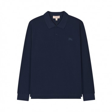 버버리 남자 네이비 폴로 맨투맨 - Unisex Navy Tshirts 
