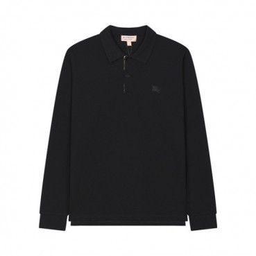 버버리 남자  블랙 폴로 맨투맨 - Unisex Black Tshirts 