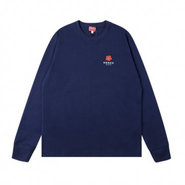 겐조 남/여 캐쥬얼 네이비 맨투맨 - Unisex Navy Tshirts 