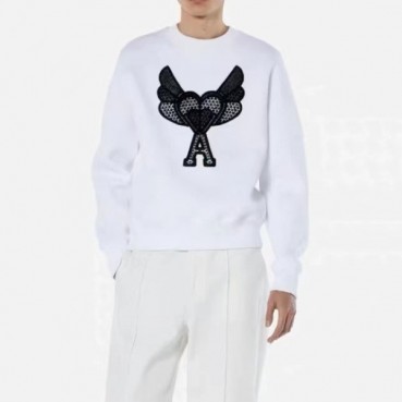 아미 남자 크루넥 화이트 맨투맨 - Mens White Tshirts 