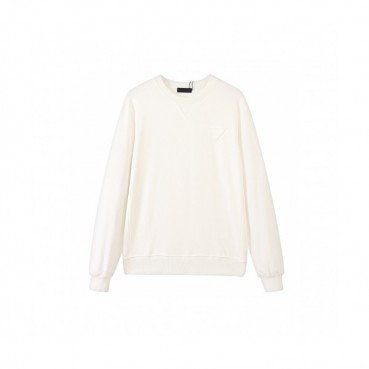 Prada  Unisex Crew-neck Cotton Tshirts White 