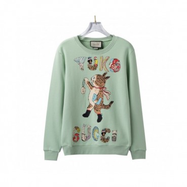 Gucci  Unisex Logo Crew-neck Cotton Tshirts Mint 