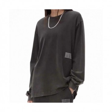 Alexsander Wang  Unisex Logo Cotton Tshirts Gray - 알렉산더왕 2021 남/녀 로고 코튼 맨투맨 Alw0191x Size(s 