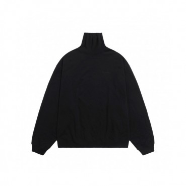 Balenciaga  Unisex Logo Crew-neck Cotton Tshirts Black 