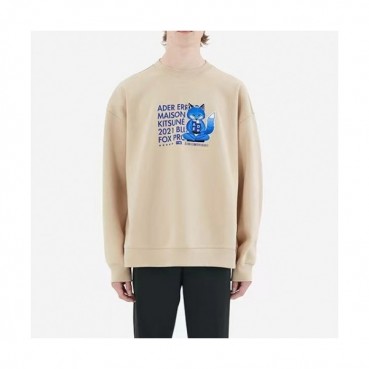 ADER  Unisex Minimal Cotton Tshirts Ivory - ADER  남성 미니멀 코튼 긴팔티 Ade0088x Size(A1 