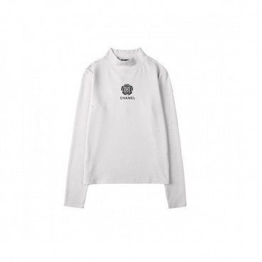 Chanel  Womens Crew-neck Logo Cotton Tshirt Gray 