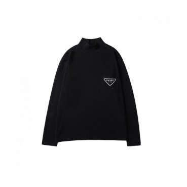 Prada  Mens Crew-neck Cotton Tshirts Black 