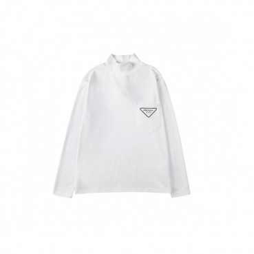 Prada  Mens Crew-neck Cotton Tshirts White 