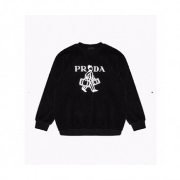 Prada  Mens Crew-neck Cotton Tshirts Black 