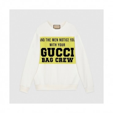 Gucci  Mens  Logo Crew-neck Cotton Tshirts Ivory  