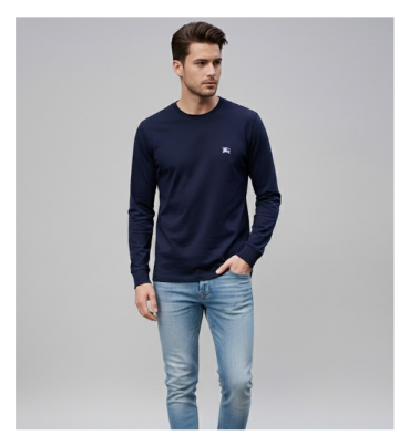 버버리 남성 크루넥 네이비 맨투맨 - Burberry Mens Navy Tshirts 