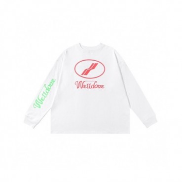 WELLDONE  Mm/Wm Retro Logo Crew-neck Tshirts White 