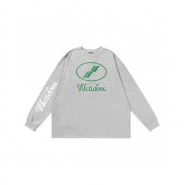 WELLDONE  Mm/Wm Retro Logo Crew-neck Tshirts Gray 