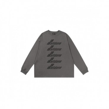 WELLDONE  Mm/Wm Retro Logo Crew-neck Tshirts Gray 