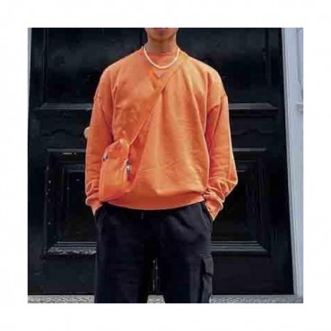 Prada  Mens Crew-neck Cotton Tshirts Orange 