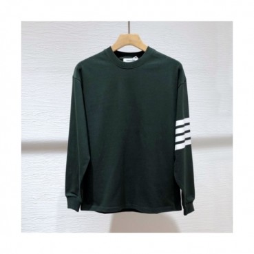 Thom Browne  Mens Strap Crew-neck Cotton Tshirts Green 