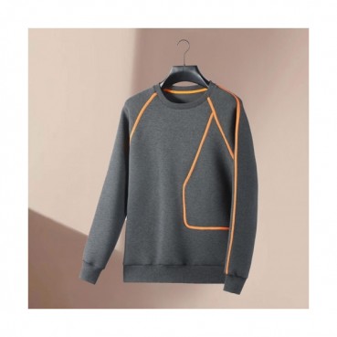 Hermes  Mens Crew-neck Casual Cotton Tshirts gray 