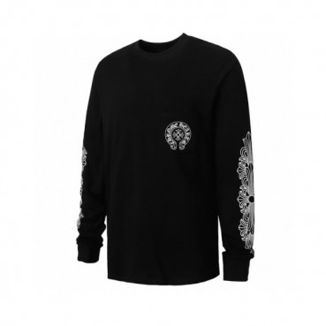 크롬하츠 남성 블랙 긴팔티 - Chrome Hearts Mens Black Tshirts 