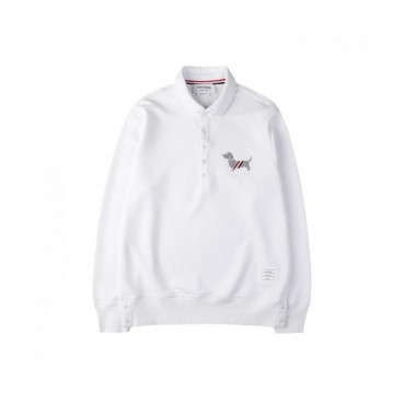 Thom Browne  Mens Strap Crew-neck Cotton Tshirts White 