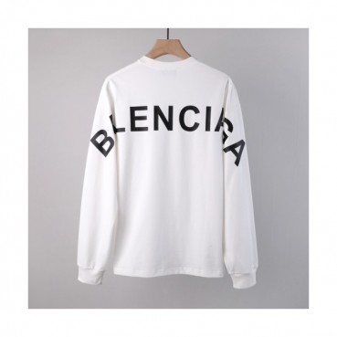 Balenciaga  Mens Logo Crew-neck Cotton Tshirts White 