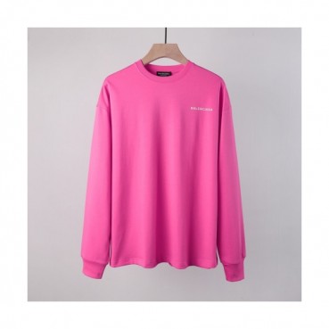 Balenciaga  Mens Logo Crew-neck Cotton Tshirts Pink 