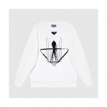 Prada  Mens Crew-neck Cotton Tshirts White 