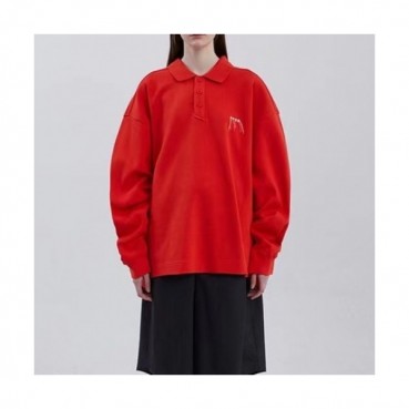 ADER  Mm/Wm Minimal Cotton Tshirts Red - ADER 2021 남/녀 미니멀 코튼 긴팔티 Ade0050x Size(s 