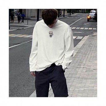 Fendi  Mens Logo Crew-neck Cotton Tshirts White 