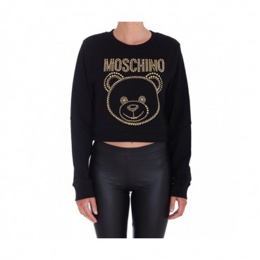 Moschino  Womens Crew-neck Cotton Tshirts Black 