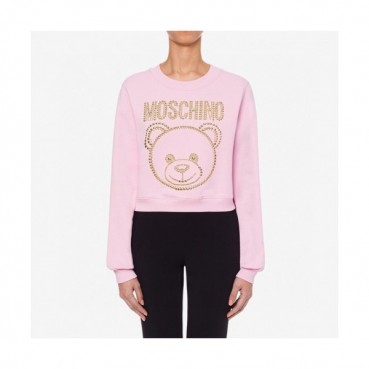 Moschino  Womens Crew-neck Cotton Tshirts Pink 