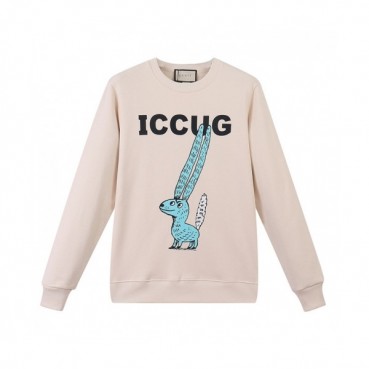 Gucci  Mm/Wm Logo Crew-neck Cotton Tshirts Beige  