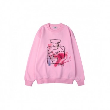 Chanel  Womens Crew-neck Logo Cotton Tshirts Pink 