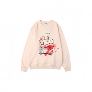 Chanel  Womens Crew-neck Logo Cotton Tshirts Ivory 