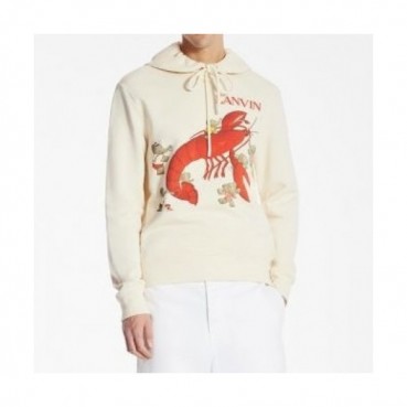 LANVIN Mens Tshirts Ivory - 랑방 2021 남성 로고 긴팔티 
