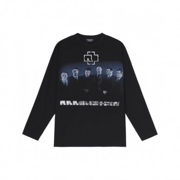 Balenciaga  Mens Logo Crew-neck Cotton Tshirts Black 
