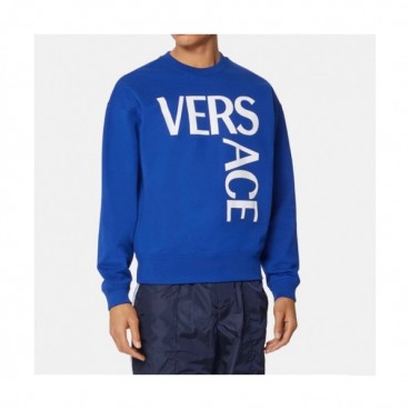 Versace  Mens Medusa Crew-neck Cotton Tshirts Blue 