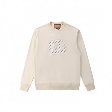 Gucci  Mm/Wm Logo Crew-neck Cotton Tshirts Ivory  