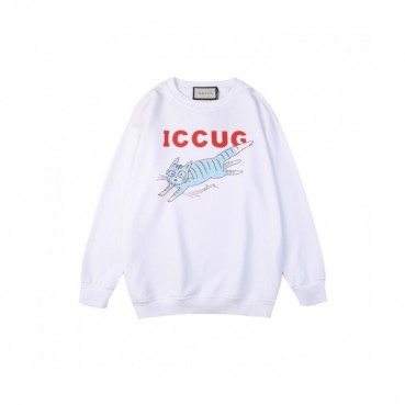 Gucci  Mm/Wm Logo Crew-neck Cotton Tshirts White 