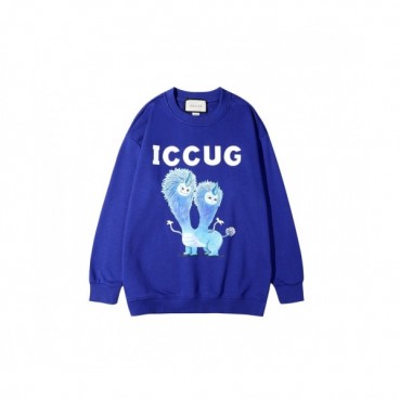 Gucci  Mm/Wm Logo Crew-neck Cotton Tshirts Blue 