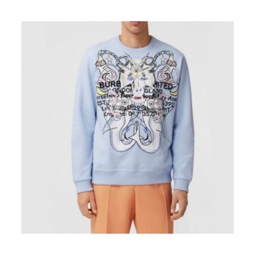 Burberry  Mm/Wm Logo Casual Cotton Tshirts Blue - 버버리 2021 남/녀 로고 캐쥬얼 코튼 맨투맨 Bur04099x Size(s 