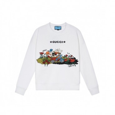 Gucci  Mm/Wm Logo Crew-neck Cotton Tshirts White 