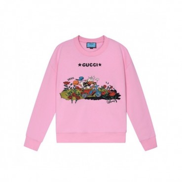Gucci  Mm/Wm Logo Crew-neck Cotton Tshirts Pink 