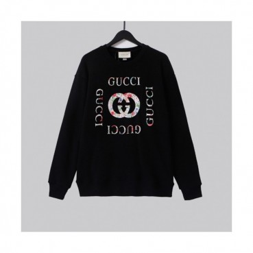 Gucci  Mm/Wm Logo Crew-neck Cotton Tshirts Black  