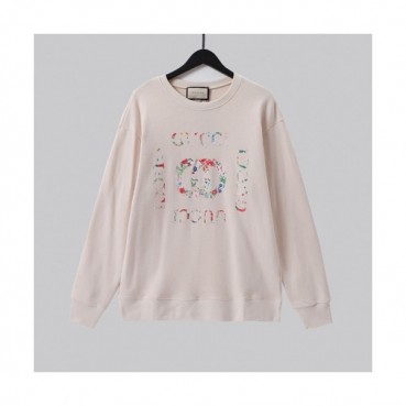 Gucci  Mm/Wm Logo Crew-neck Cotton Tshirts Ivory  