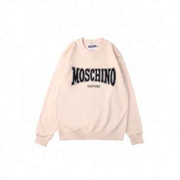 Moschino  Mm/Wm Crew-neck Cotton Tshirts Ivory 